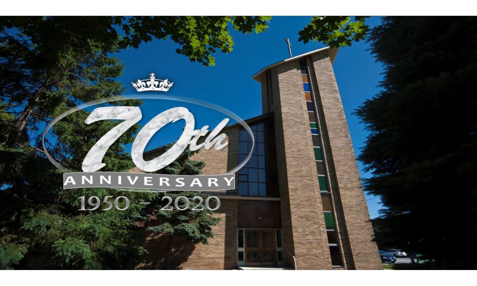 70th Anniversary with the church building background