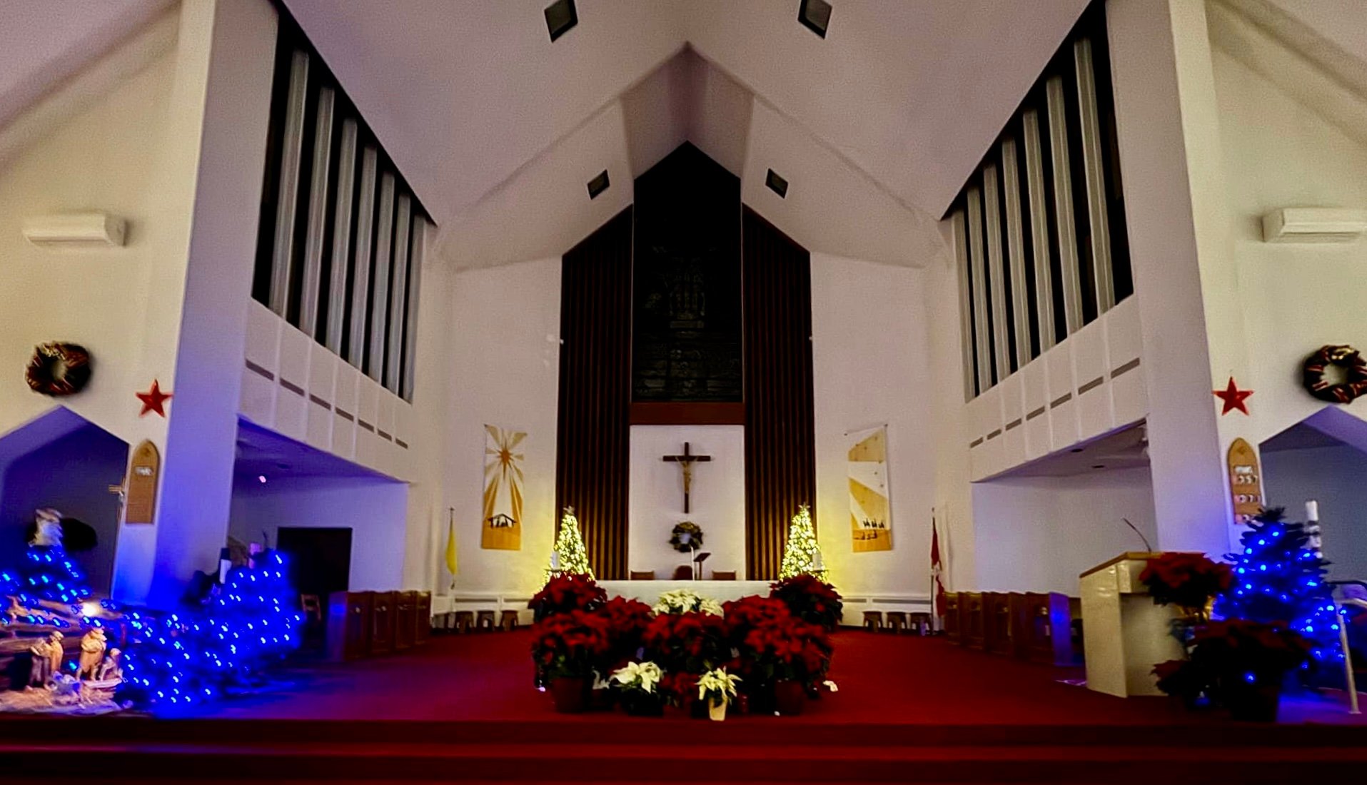 Picture of decorated altar at St. Margaret's For Christmas