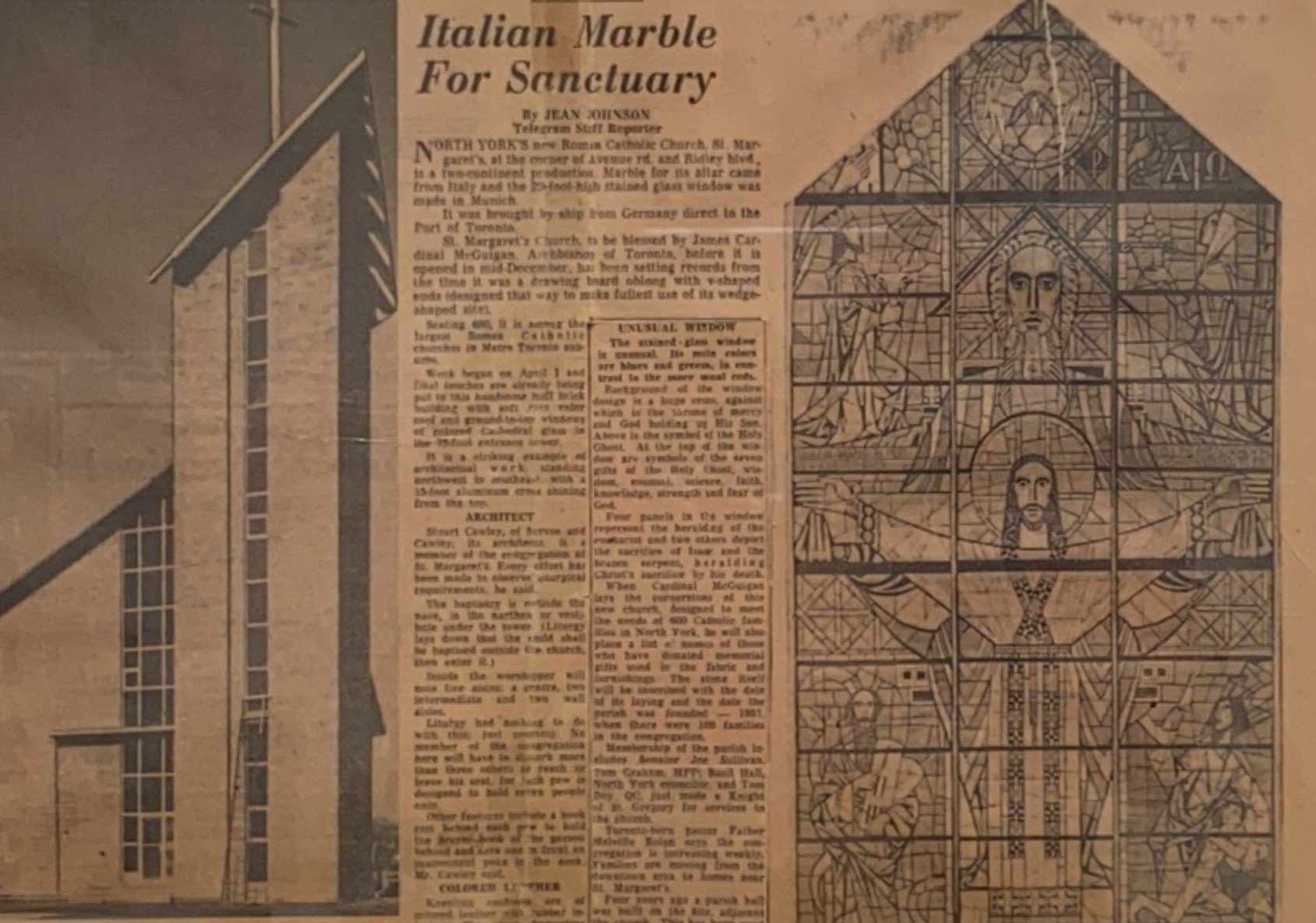 Old newspaper clip about the church